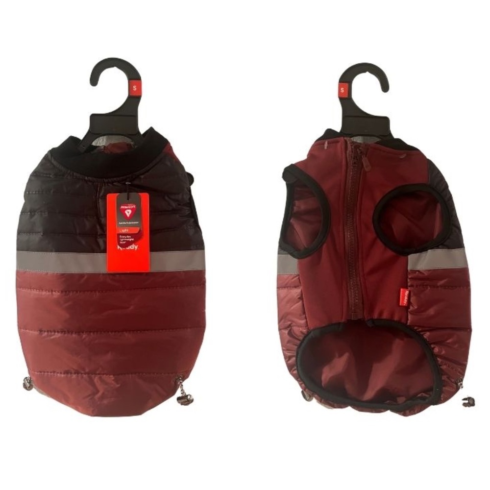 Reddy PrimaLoft Lightweight Insulation Burgundy Dog Puffer Jacket